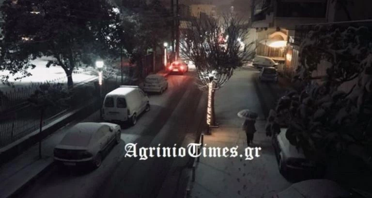 Χιόνια μέχρι και στο Αγρίνιο (βίντεο)